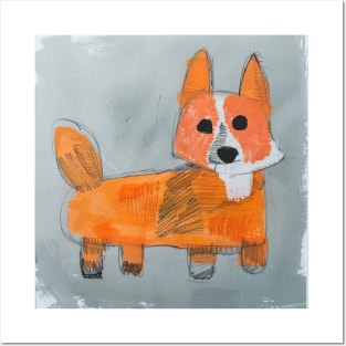 Cute Corgi Kids Hand Drawing Style Posters and Art